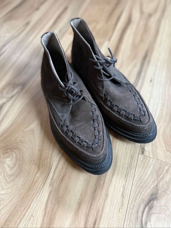 AllSaints Mens Brown Leon Suede Leather Lace Up Woven Chukka Boots Size 42 main image 11